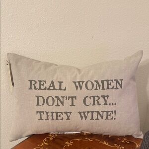 100% COTTON SHELL 100% FEATHER FILL Pillow with Fun Quote